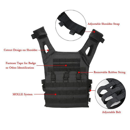 600D Body Armor Molle Hunting Tactical JPC Vest Lightweight Plate Carrier Vest Water-repellent Airsoft CS Game Equipment