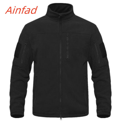 Hunting Autumn Winter Men's Stand Collar Fleece Coat Jacket Thermal Mid-Rise Jacket