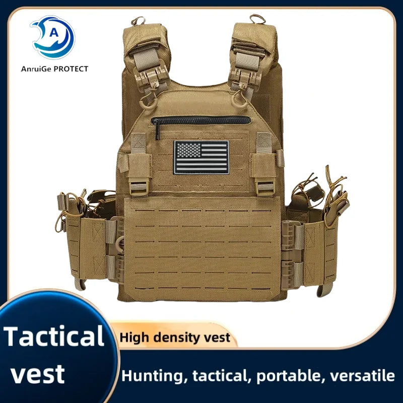 New Combat Vest 6094 Quick Release Lightweight Laser Cut Tactical Vest Black Gear Carry Hunting Tactical Vests