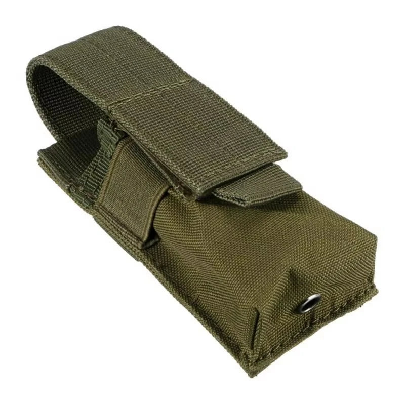 Molle Tactical M5 Flashlight Pouch 9MM Single Magazine Holster Torch Holder Utility EDC Tool Outdoor Hunting Key Knife Waist Bag