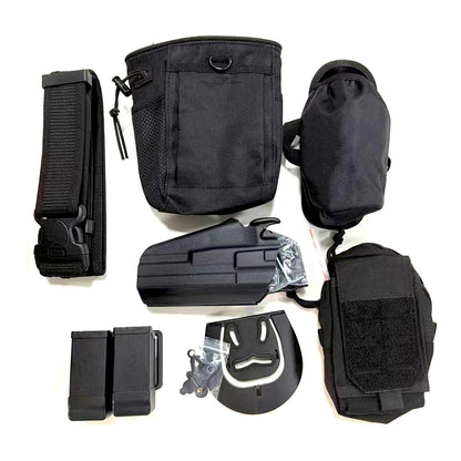 Tactical Quick Release Waist Belt Set Holster Mag Magazine Accessories Bag Dump Drop Pouch for G17/18/19/22/34 IPSC Shooting