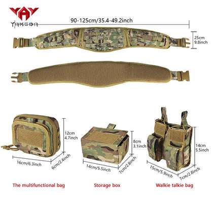 YAKEDAModular waist belt with multiple accessory straps MOLLE expansion structure adjustable waist strap quick release buckle
