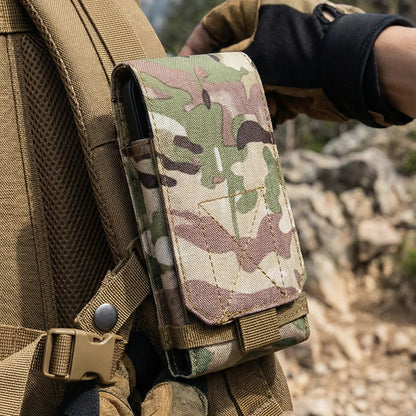 Tactical Phone Bag Molle Sport Waist Belt Phone Pouch Outdoor Waterproof Nylon EDC Mobile Phone Bag Sport Hunting Camo Bags