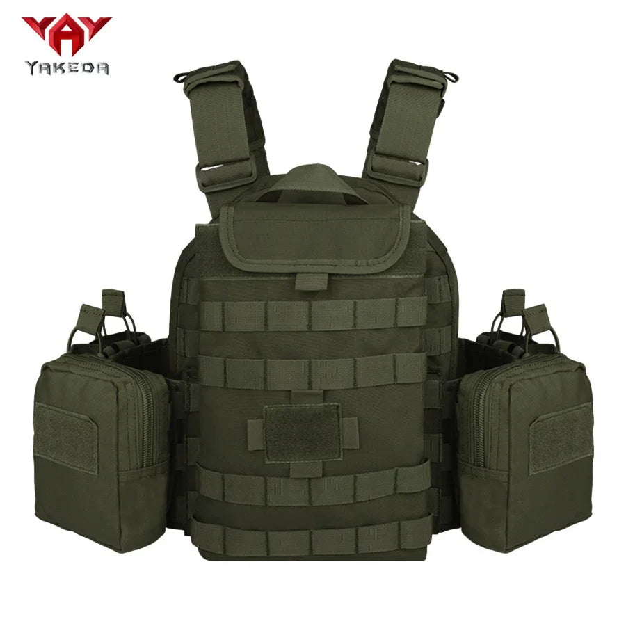 YAKEDA (with American flag) outdoor MOLLE mounted multi-functional vest equipment training snake buckle chest hanging bellyband