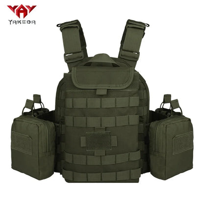 YAKEDA (with American flag) outdoor MOLLE mounted multi-functional vest equipment training snake buckle chest hanging bellyband