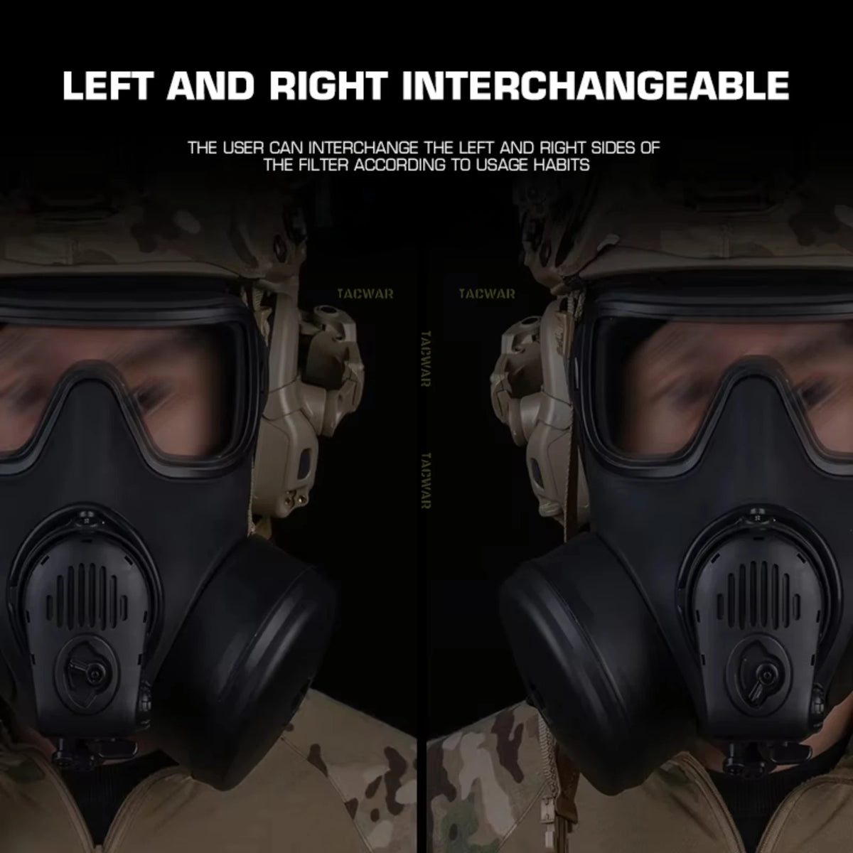 Dummy FM-53 Gas Mask Model with Microphone & Fan Filter, Non Antivirus Function Full Face Protective Mask Airsoft Cosplay