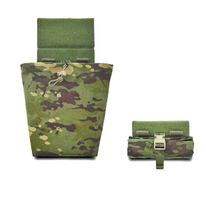 Tactical Dump Pouch Airsoft EDC Molle Foldable Pouch Gear Multicam Lower Hanging Recycling Plate Carrier Abdominal Bag