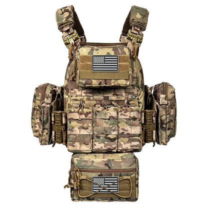 MOLLE Expansion+Quick Disassembly Structure Full Set of Accessories Multi functional Hunting Vest, Removable and Reasonable