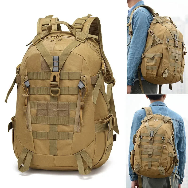 Camping Backpack Men's Bag Travel Bags Tactical Molle Climbing Rucksack Hiking Outdoor Reflective Shoulder Fishing Laptop Bag
