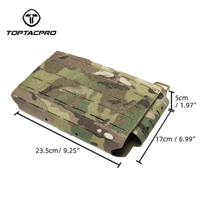 TOPTACPRO Tactical Front Panel Multifunctional Chest Rig Front Panel Laser Cut G Hook Buckles MOLLE Front Pouch 8539