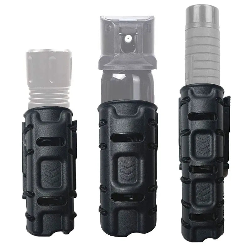 Spray Pouch Holder Flashlight Pouch Baton Holster Molle Belt Clip 360 Degree Rotation Self Defense Tool Holder