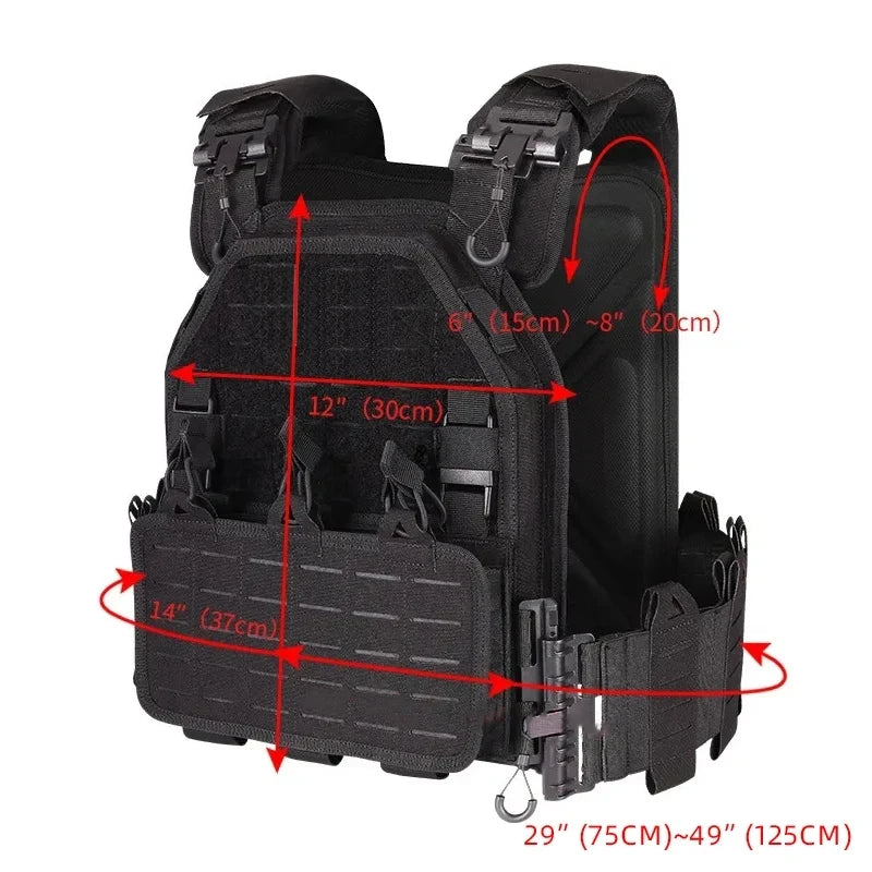 Authentic Product YAKEDA Tactical Vest 6094 Fast Detachable Light Laser Cut Outdoor Hunting Black Gear Carry Vest of