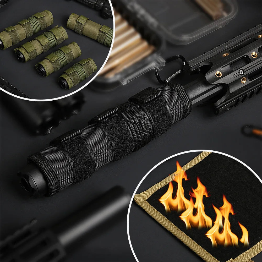 4inch Green Tactical Silencers Protective Cases For Hunting Shooting Silencers Protective Cove nylon Suppressor Cover