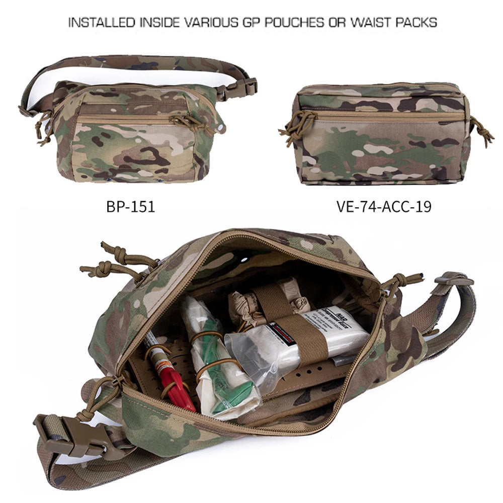 Tactical Medical Pouch Tray Accessories Portable Outdoor Hunting Camping Hiking Survival Medical Tools Storage Organize Panel