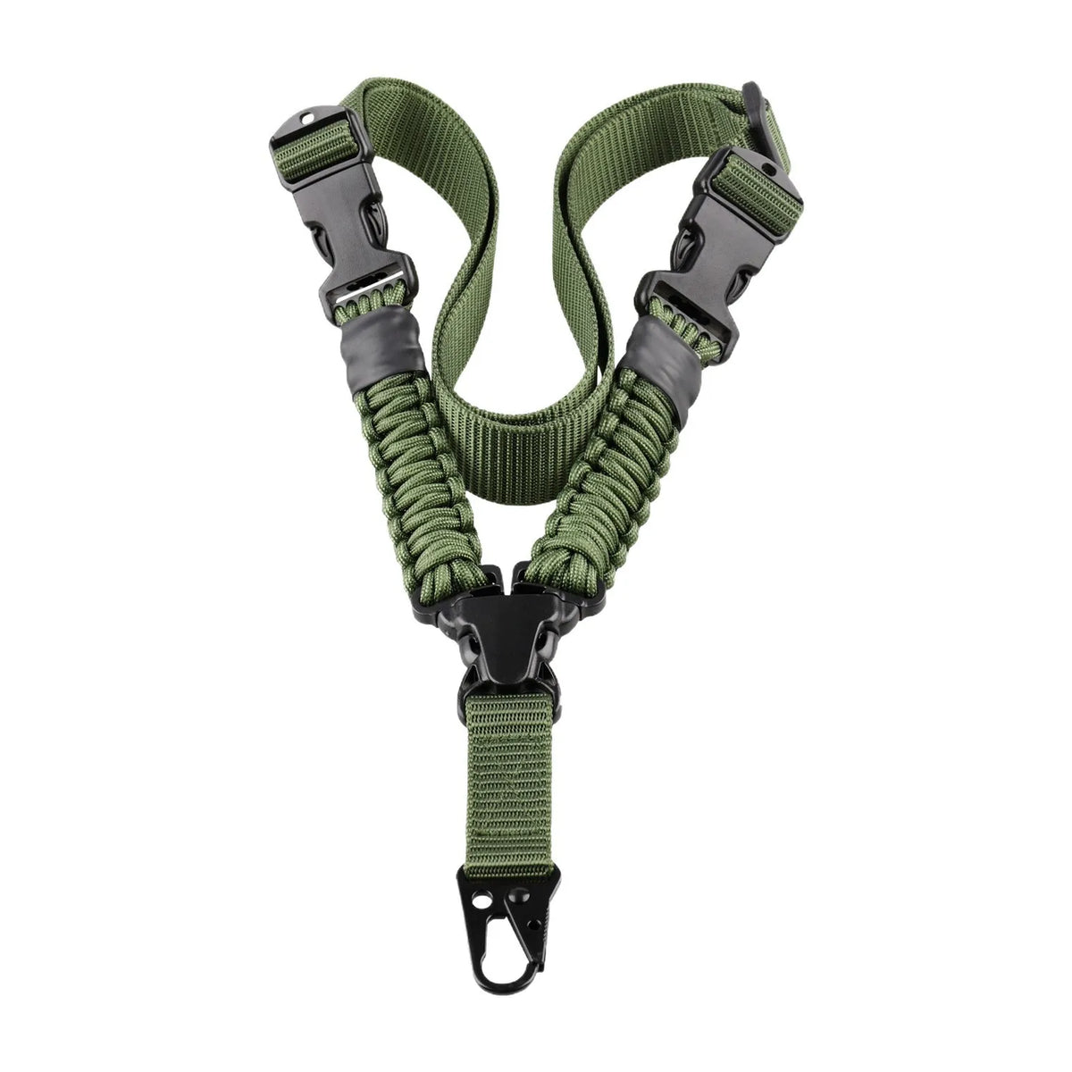 Vertical Single Point Gun Sling Shoulder Strap Metal Buckle With Braided Paracord Rifle Shot Gun Strap Belt Rope Hunt