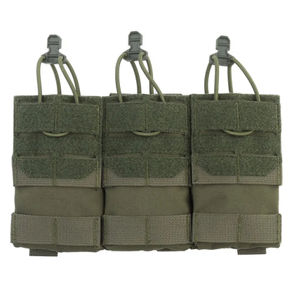 Dual Purpose 5.56 M4 Triple Magazine Pouch Tactical Vest K series Plate Carrier Front Placard AG 3 MAG Bag Holder