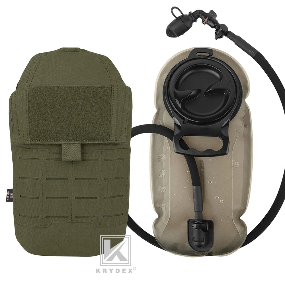KRYDEX Tactical 1.5L Hydration Bladder Pouch Low Profile Hydra Carrier Pack MOLLE Water Bag Outdoor Hiking Travel Accessories