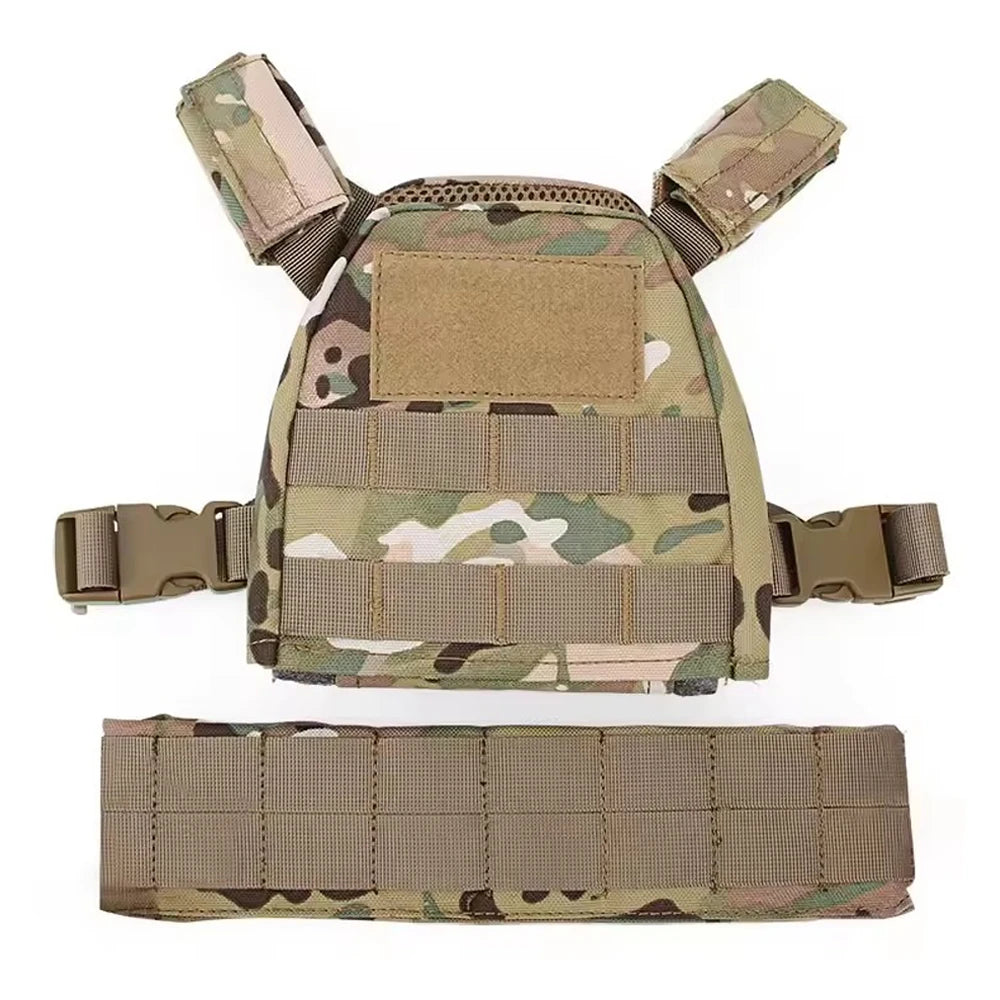 Tactical Kids Vest Waistband Set MOLLE Quick Release Hunting Airsoft CS Wargame Plate Carrier Children Vest Protective Gear