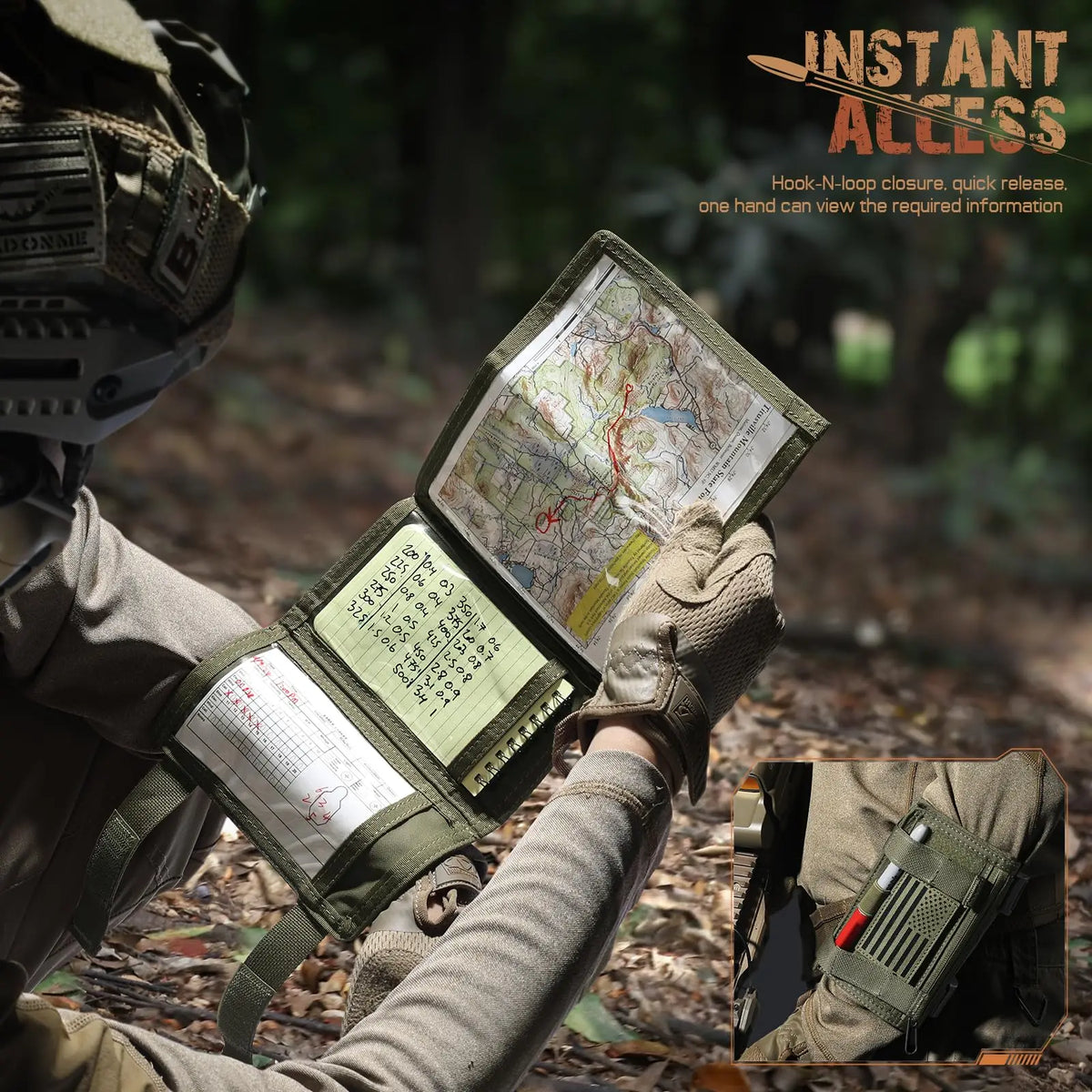 Map Case Tactical Arm Sleeve QB Wristband Tactical Armband Pouch Military Card Holder for Shooting Rescue Field Measurement