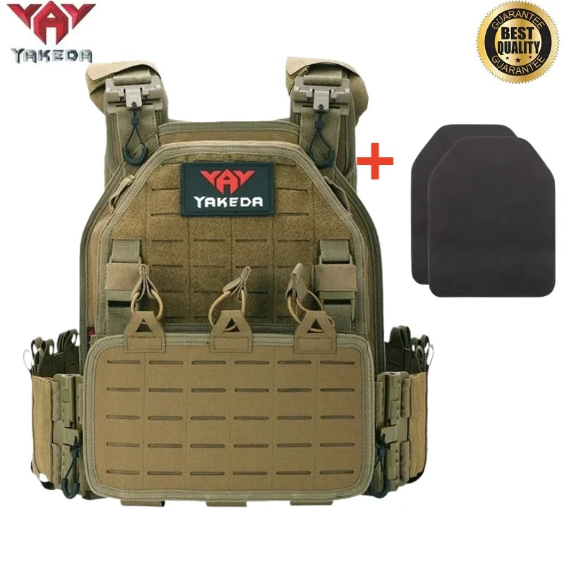 YAKEDA Tactical Vest 6094 Fast detachable light laser cut outdoor hunting black gear carry vest of high quality