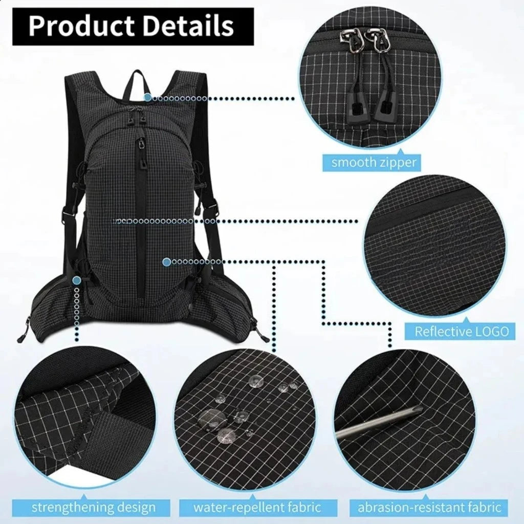 18L Outdoor Sports Backpack Nylon Waterproof Breathable Trail Cycling Pack Unisex Backpack for Hiking Mountaineering