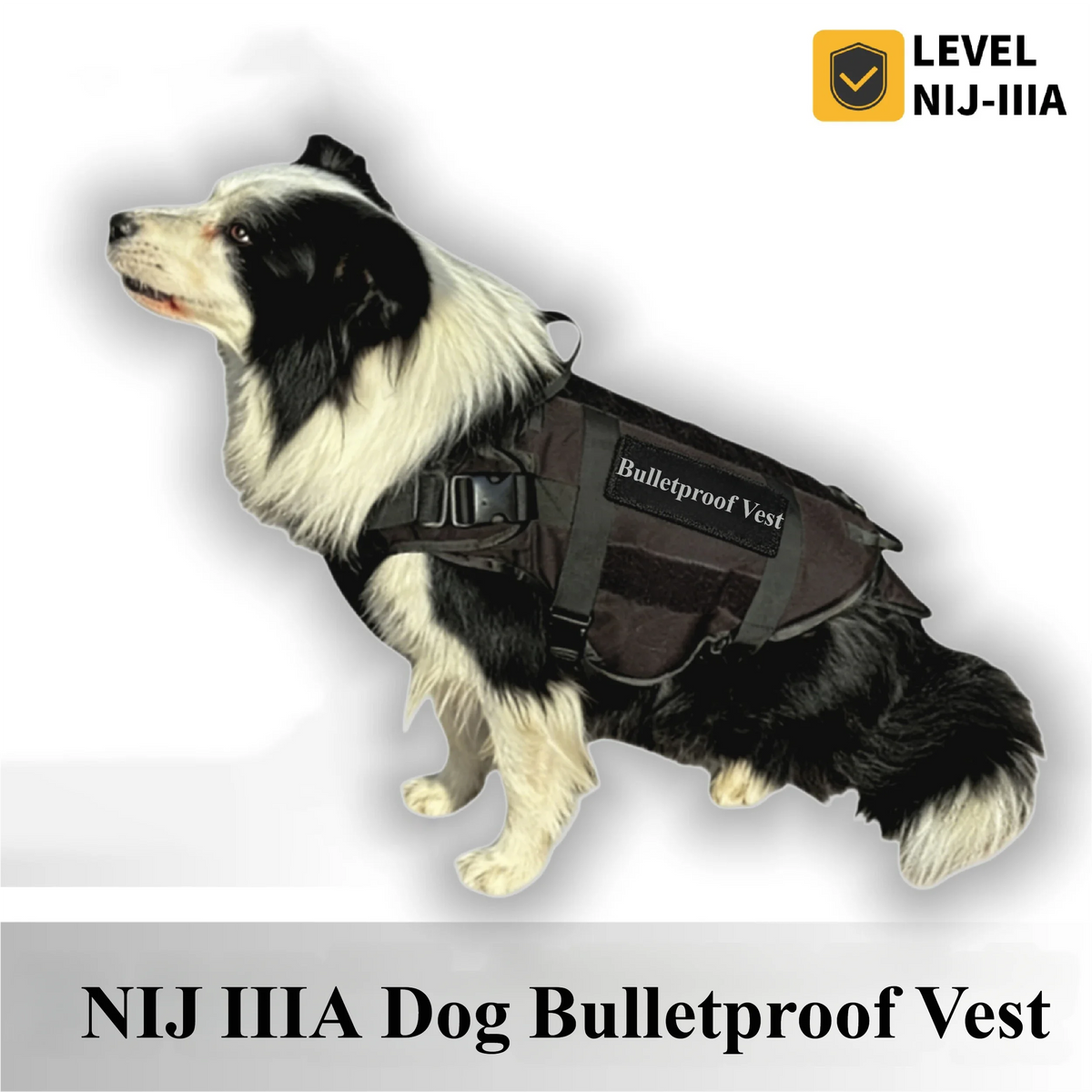 Level IIIA Soft PE Dog Plate Carrier Vest Multi-functional Adjustable Tactical Pet Vest for Dog Training Outdoor Protective Gear