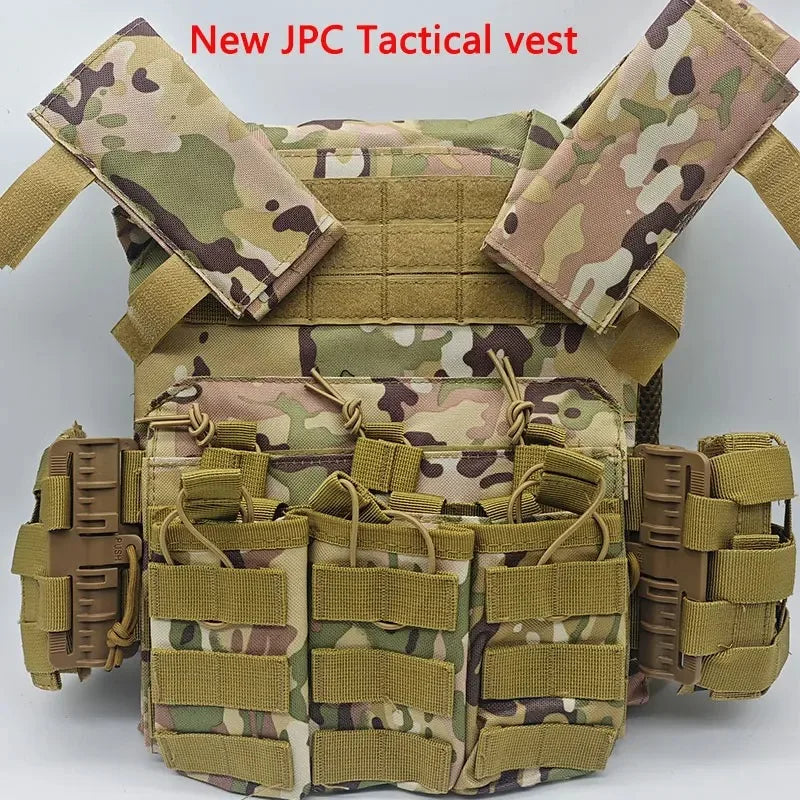 New Quick Release Buckle Tactical Vest JPC Triple Magazine Pouch Hunting Molle Plate Airsoft Accessory Carrier CS Game Vest Gear