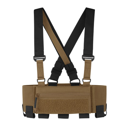 KRYDEX Tactical Nylon Chest Rig Elastic Cummerbund with 5.56/7.62 & Pistol Mag Pouch Holders,X Harness,Sticky GP Pouch