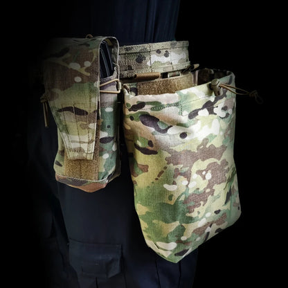 Tactical Dump Pouch Multicam Airsoft EDC Molle Foldable Pouch Gear Lower Hanging Recycling Storage Magazine  Abdominal Bag