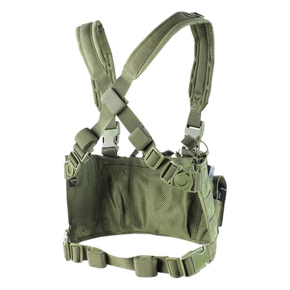 &AK Tactical Recon Chest Rig Padded Cross-back Shoulder Strap 3 Built in stacker/kangaroo mag Pouch hook and loop Front Pocket