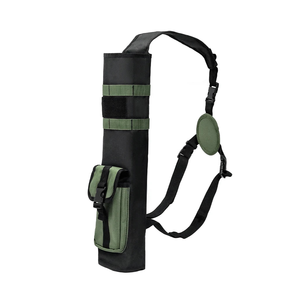 Archery Back Arrows Quiver Bag, Arrow Holder with Molle System and Pockets for Hunting Shooting Target Practice