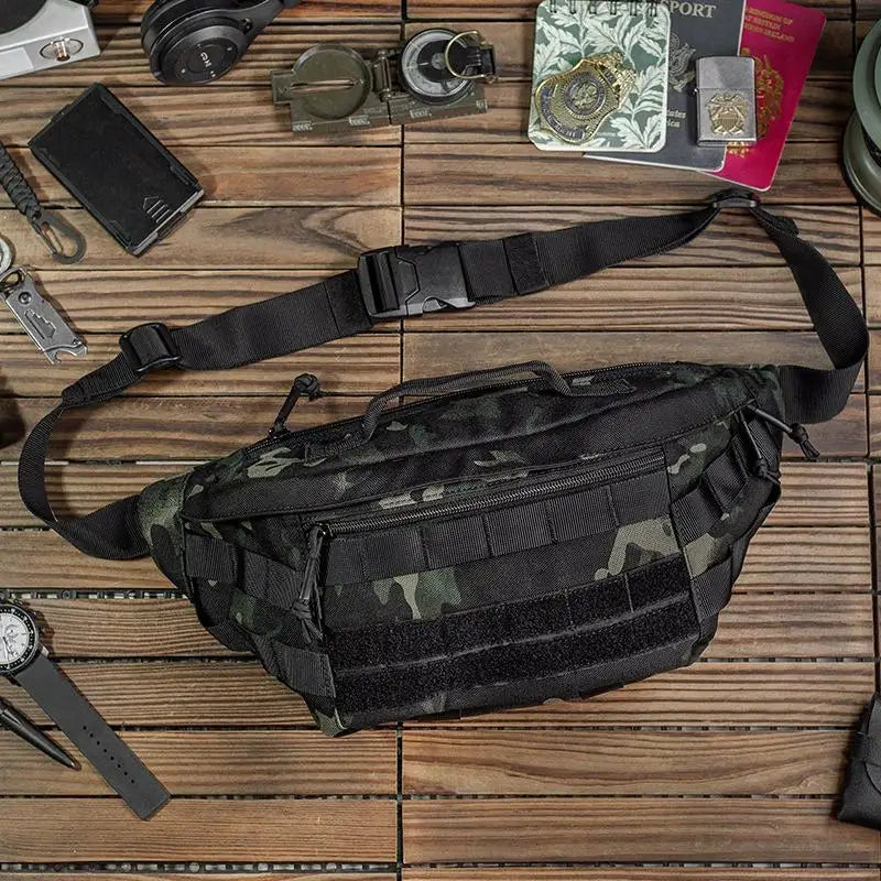 Tactical Crossbody Bag Outdoor Sport Cycling Large-capacity Waist Bag Waterproof Chest Pack Multi functional MOLLE Tool Bag