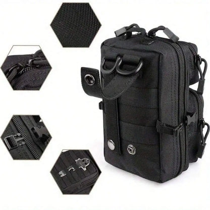 Tactical Molle Zippered Pouch EDC Waist Pack Medical IFAK Small Tool Bag for Hunting Hiking Fishing