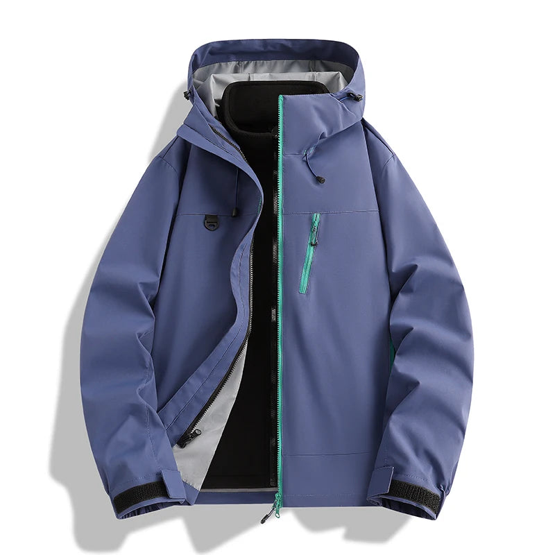 CHRLCK Men Women Hiking 3-in-1 Jackets Waterproof New Windproof Windbreaker Camping Climbing Trekking Outdoor Jacket Unisex