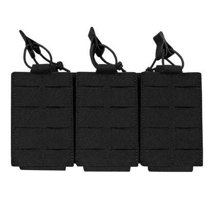 AG 3 MOLLE 5.56 M4 Triple Magazine Pouch Bungee Retention Tactical Vest K19 Plate Carrier Front Placard MAG Holder Bag Airsoft