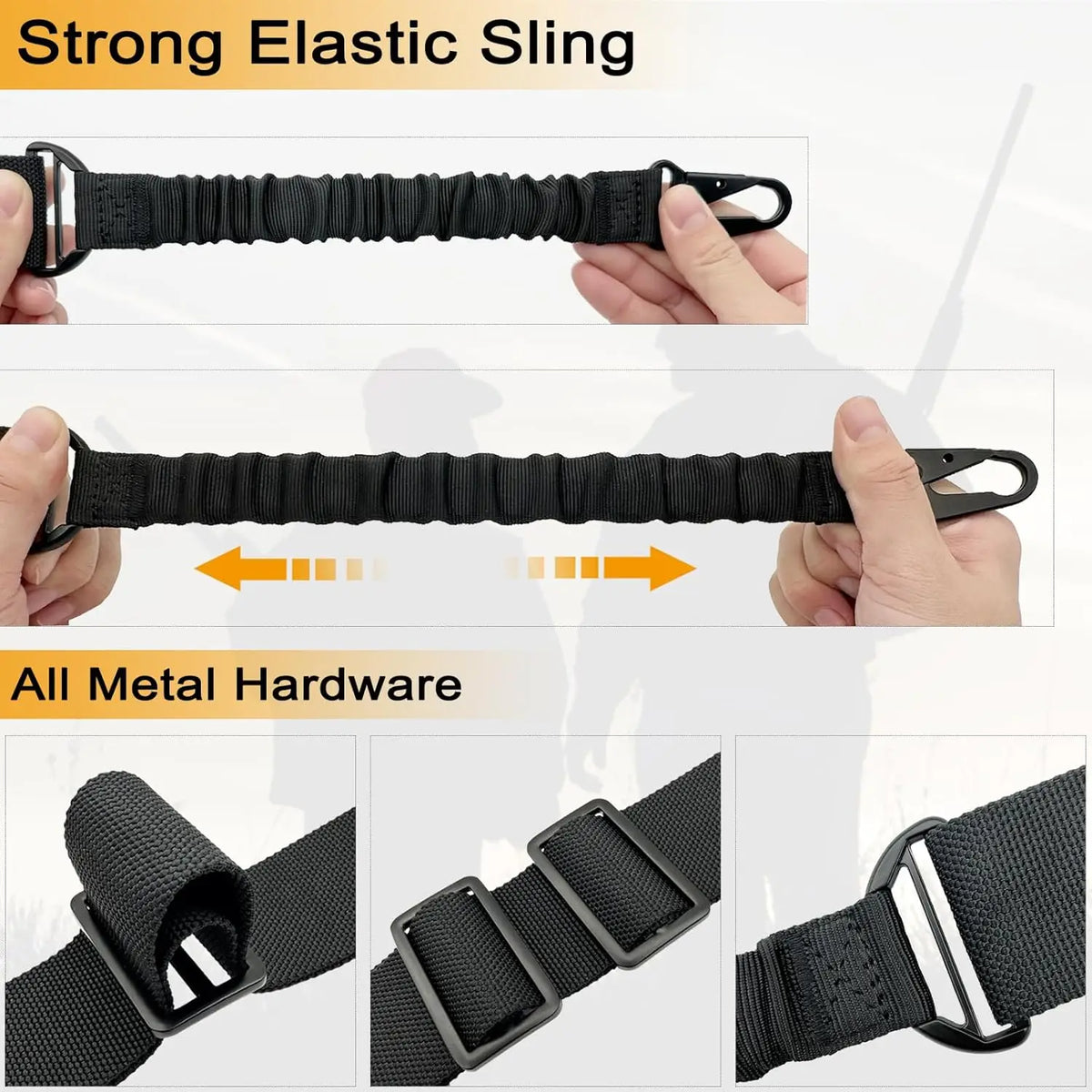 2 Point QD Rifle Sling with Length Adjuster Multi-Mission Sling Strap Outdoor Sport Tactical  AR AK Rifle Universal Gun QD sling