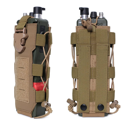 Molle Water Bottle Pouch Radio Holster Waist Pack Outdoor Sport Fishing Camping Hunting Hiking Travel Canteen Kettle Holder Bag