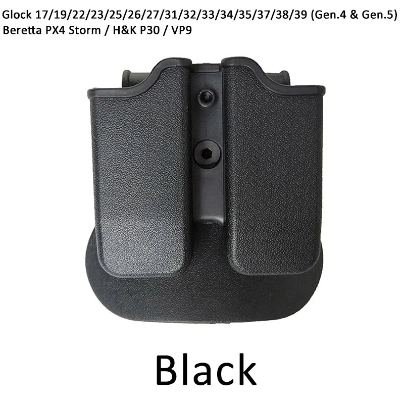 Tactical 9mm Double Magazine Pouches for Glock 17 Beretta M9 M92 Colt 1911 Hunting Universal 9mm .40 Mag Holster Mag Holster