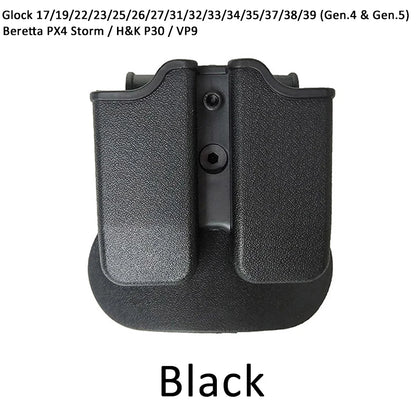 Tactical 9mm Double Magazine Pouches for Glock 17 Beretta M9 M92 Colt 1911 Hunting Universal 9mm .40 Mag Holster Mag Holster