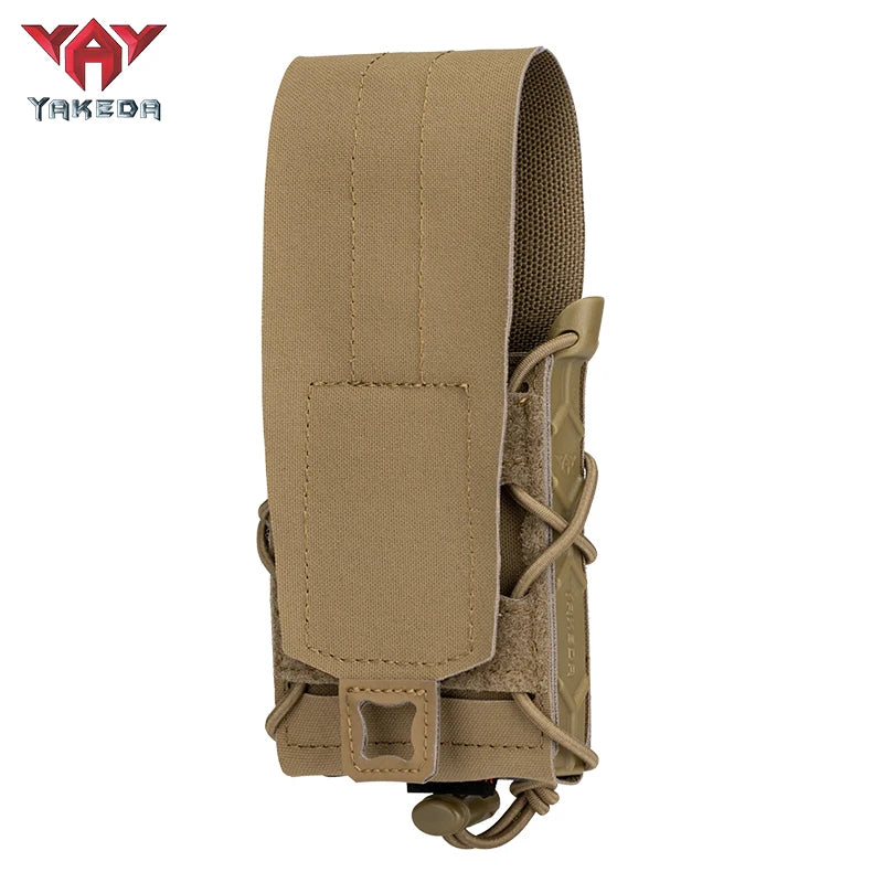 Yakeda Nylon Tactical Single Quick Elastic Mag Pouch Molle Magazine Holder Tactical Plate Carrier Quick-draw Shooting Mag Pouch
