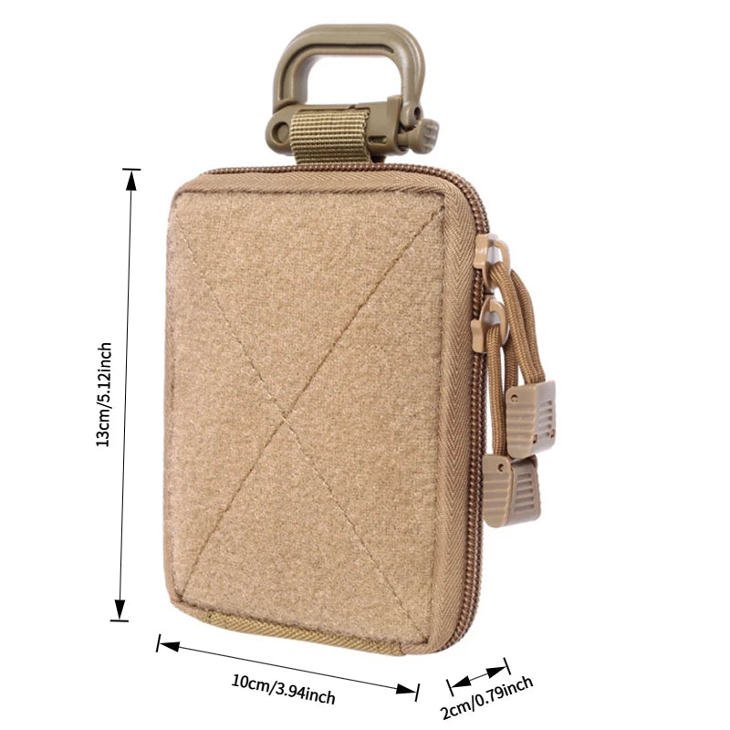 Tactical Mini Utility Pouch EDC Molle Accessory Bag with Hook-and-Loop Area for Outdoor Hunting and Emergency Use