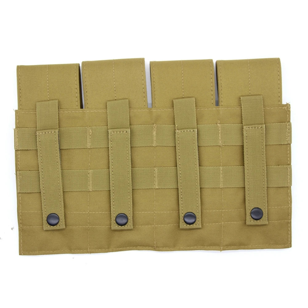 Tactical Molle 5.56mm Magazine Pouch for M4 Ar15 Cs Rifle Quadruple Mag Bag Cs Game Paintball Hunting Vest Attach Pack