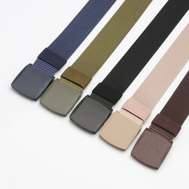 120cm Men Female Belts Military Nylon Adjustable Belt Outdoor Travel Tactical Waist Belt with Plastic Buckle for Pants 6 Colors