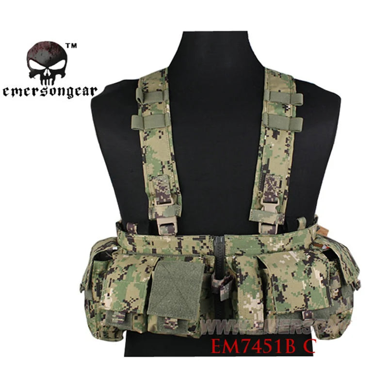 Emerson Tactical MF Style UW Gen V Split Front Chest Rig Lightweight Detachable W Zipper Buckle