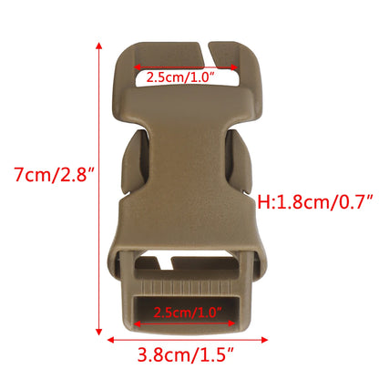 2Pcs Detachable Tactical Compression Buckles Outdoor Safety Lock Clips For Hiking Backpack & Tactical Vest