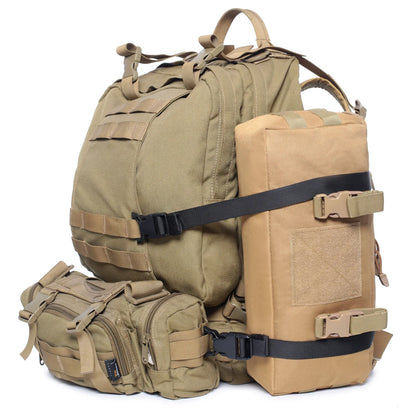 4PCS Tactical Rush Tier System Portable Molle Backpack Straps Fixing Band for Backpack Luggage Camping Hiking Mountaineering