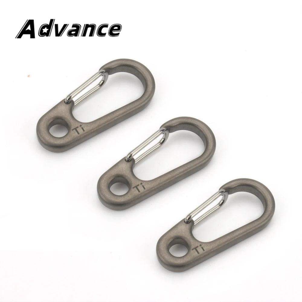 3pcs Gray Titanium Alloy Keychain EDC Outdoor Tool Titanium Buckle Key Ring