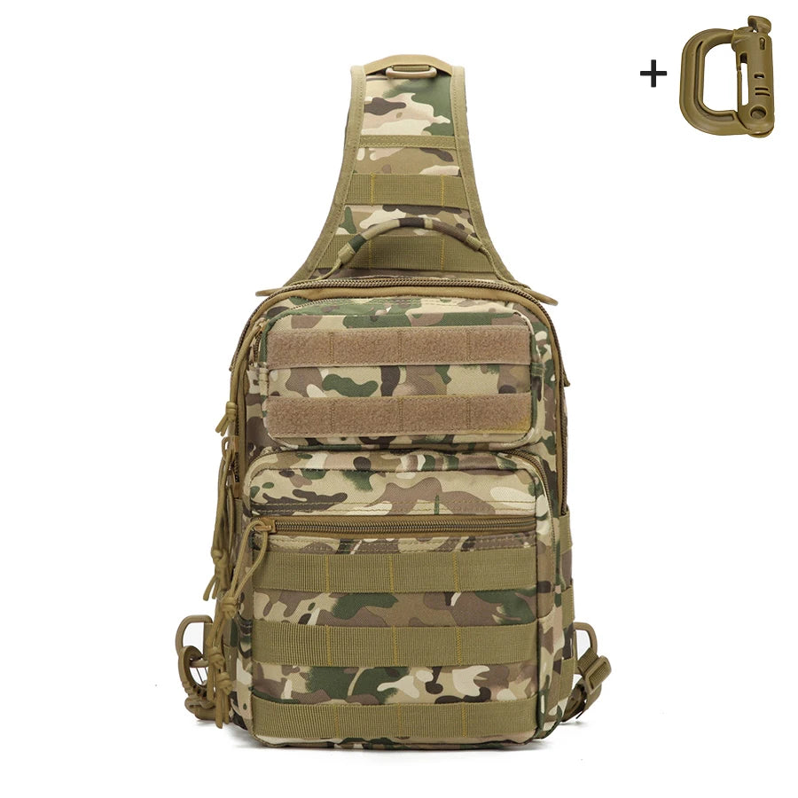 Multi pocket shoulder storage bag with large capacity and quick release buckle design, large sports chest bag
