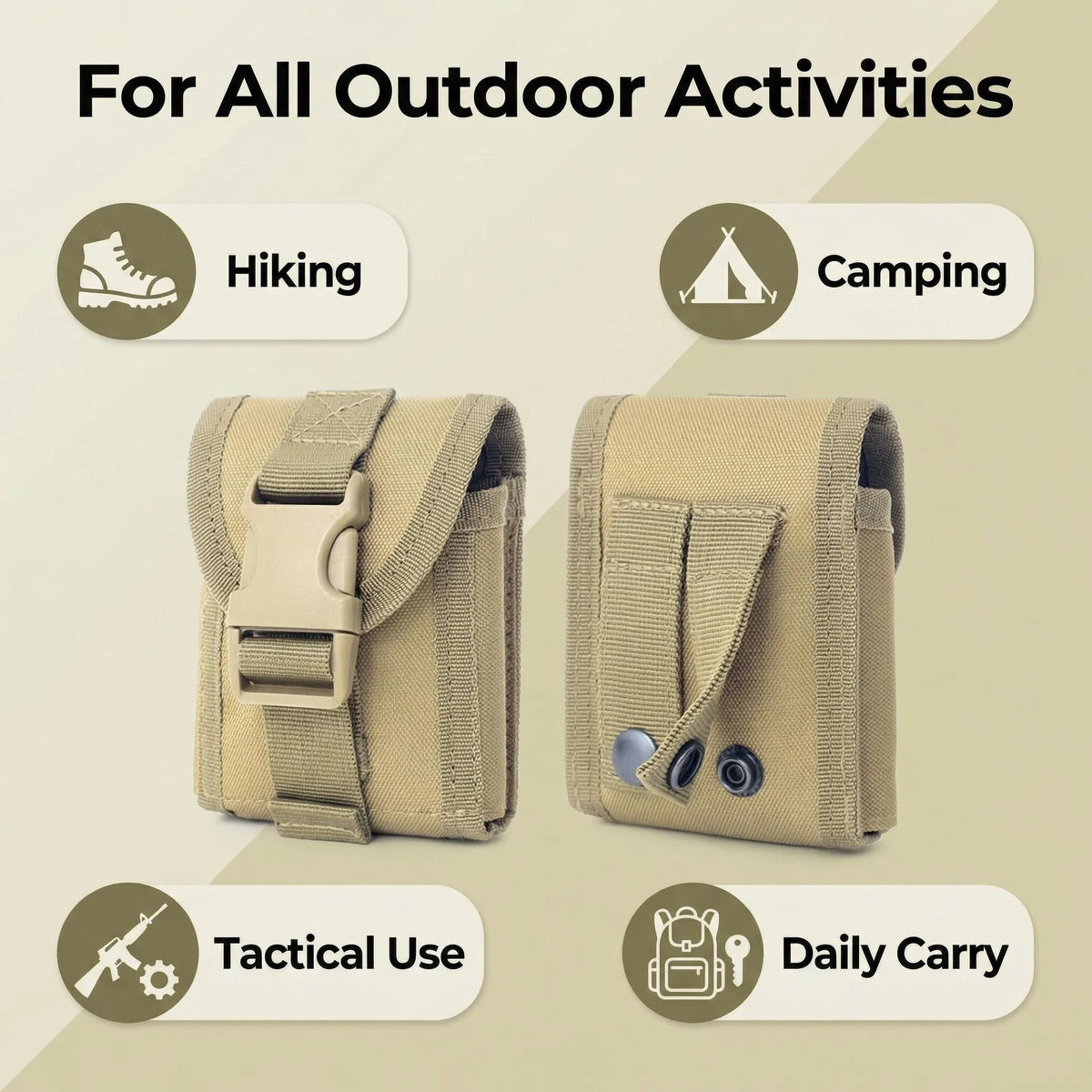 MOLLE EDC Cigarette Pouch Tactical Utility Pouch Belt Waist Bag for Daily Use and Outdoor Hiking Hunting Fishing