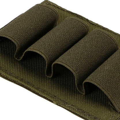 4 Rounds Shotgun Buttstock Ammo Pouch Shell Holder Bullet with Magic Tape Back Cartridge Carrier Hunting Gun Accessory